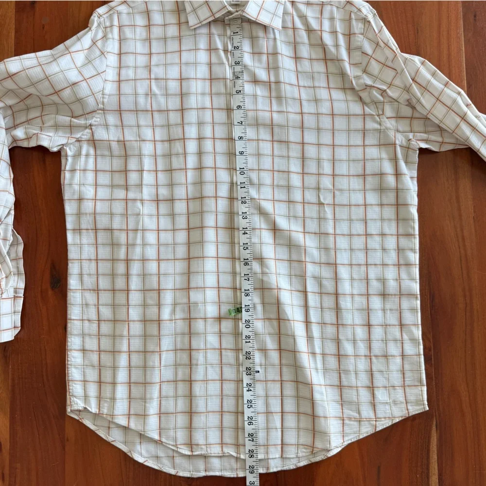 🦊 Banana Republic White and Brown Plaid Shirt